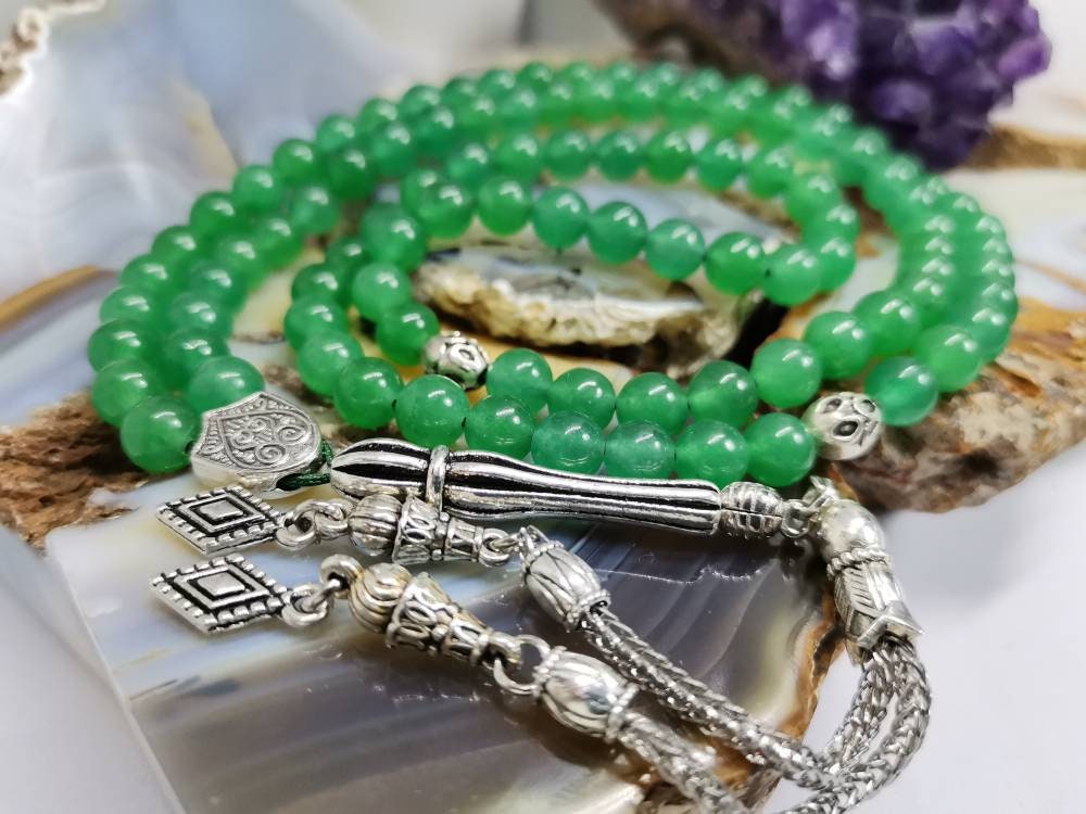 99 Boncuklu Aventurin Doğaltaş Tesbih