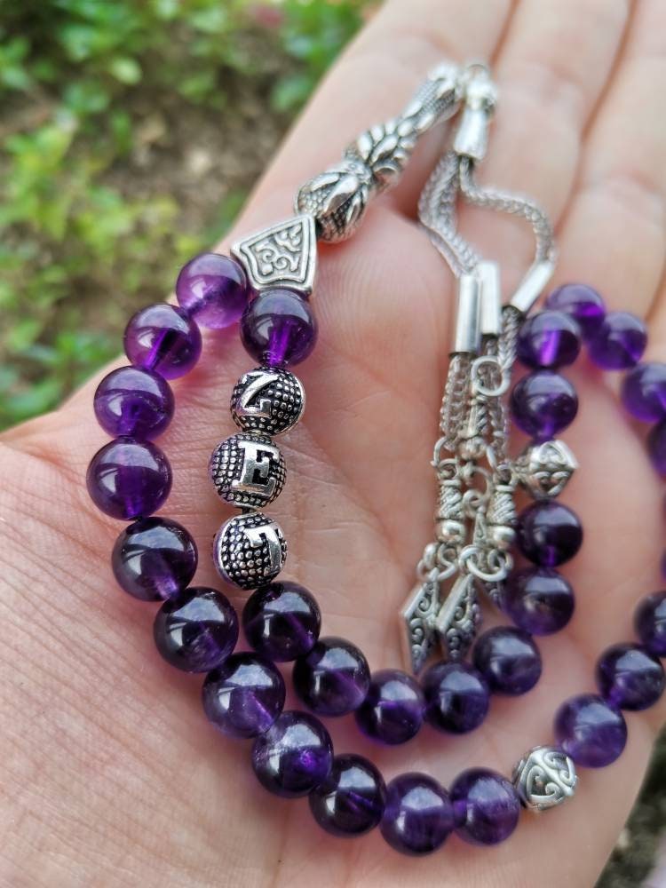 Kişiye Özel 33 Boncuklu Ametist Tesbih