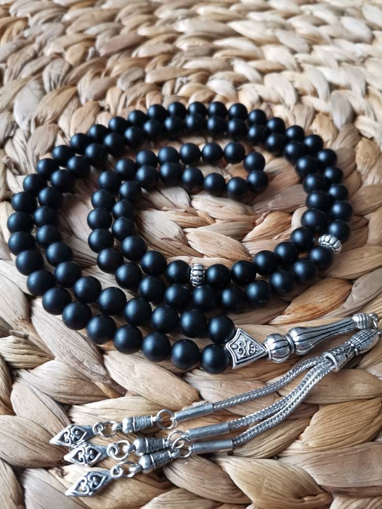 99 Boncuklu Mat Siyah Oniks Tesbih