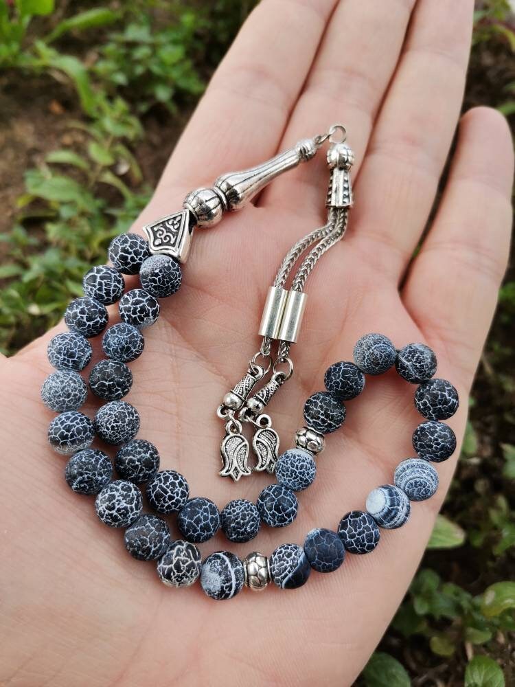 Damarlı Mat Akik Tesbih