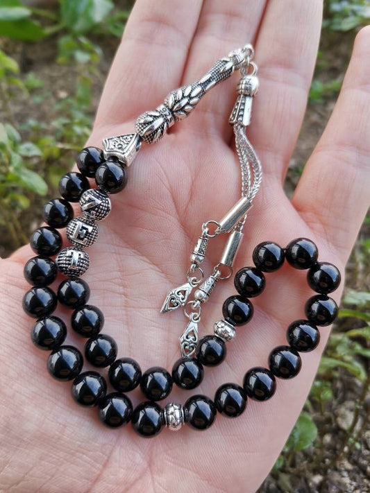 Kişiye Özel İsimli Siyah Oniks Tesbih