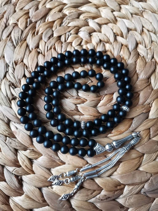 99 Boncuklu Mat Siyah Oniks Tesbih