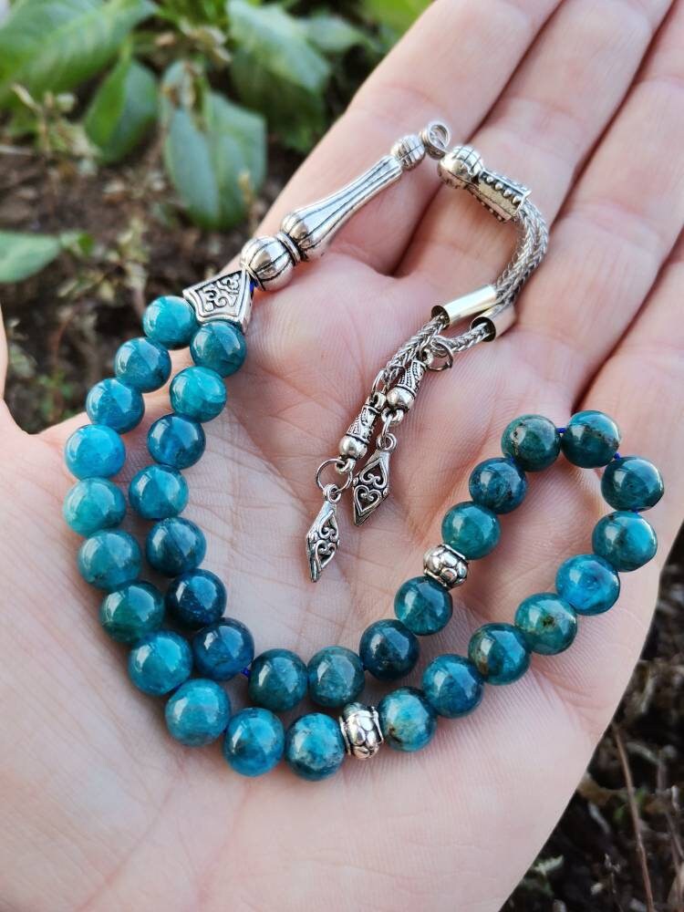 33 Boncuklu Mavi Apatit Tesbih