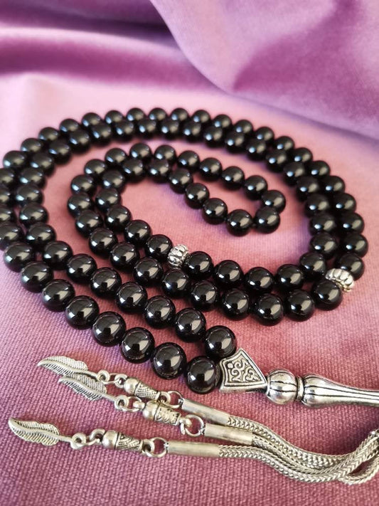 99 Boncuklu Siyah Oniks Doğaltaş Tesbih