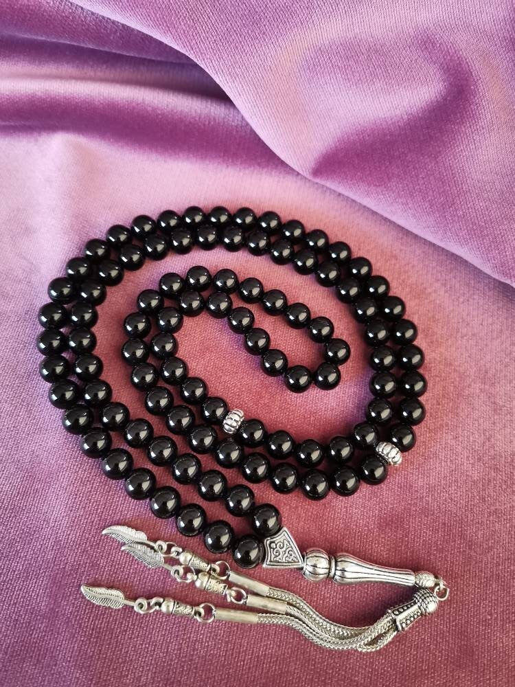 99 Boncuklu Siyah Oniks Doğaltaş Tesbih