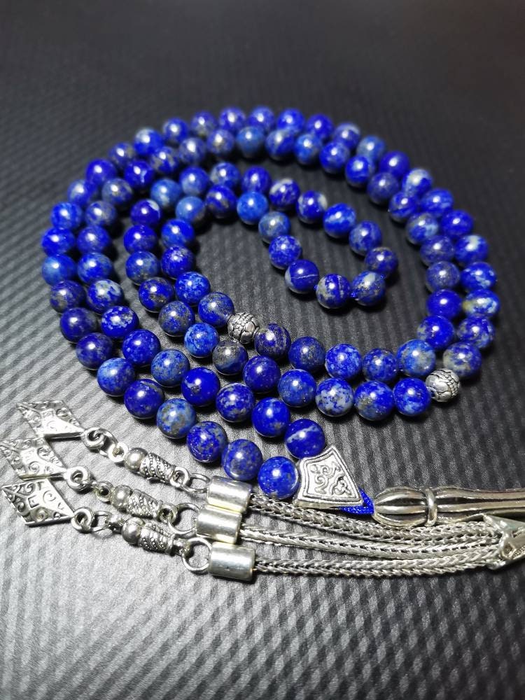 Premium Kalite 99 Boncuklu Lapis Lazuli Doğaltaş Tesbih