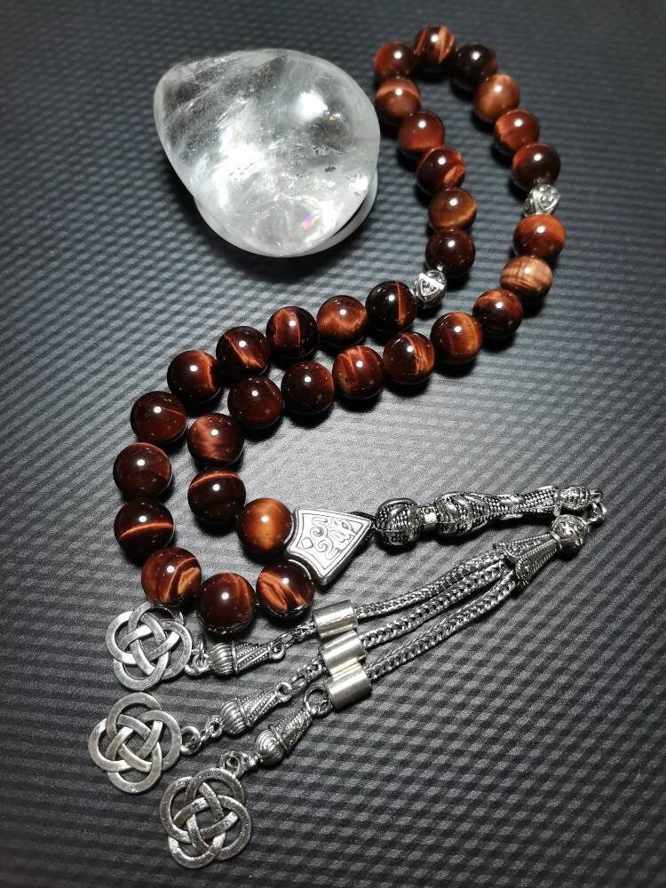 10 mm Kızıl Kaplan Gözü Doğaltaş Tesbih