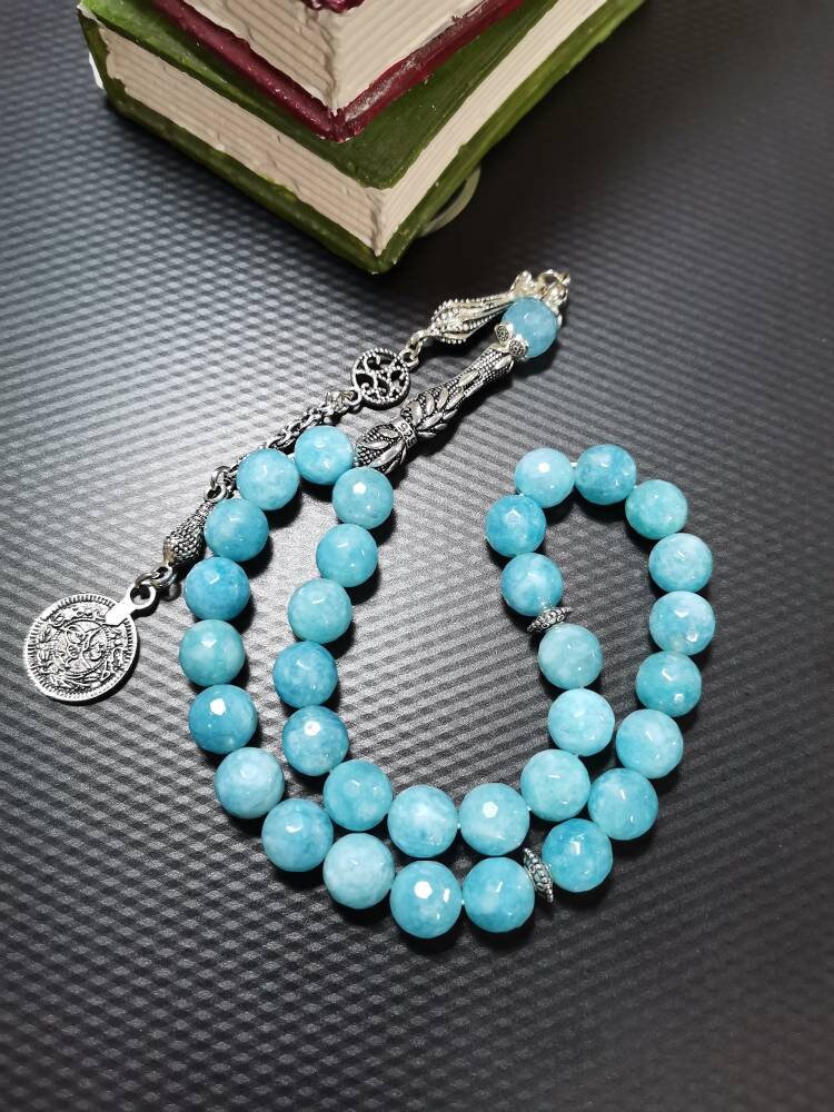 10 mm Mavi Kuvars Doğaltaş Tesbih