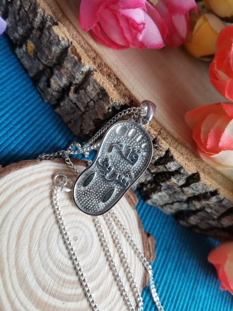 925 Ayar Gümüş Hz. Muhammed Ayak İzi Kolye