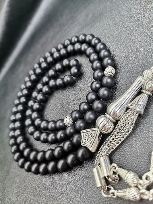 99 Boncuklu Mat Siyah Oniks Doğaltaş Tesbih