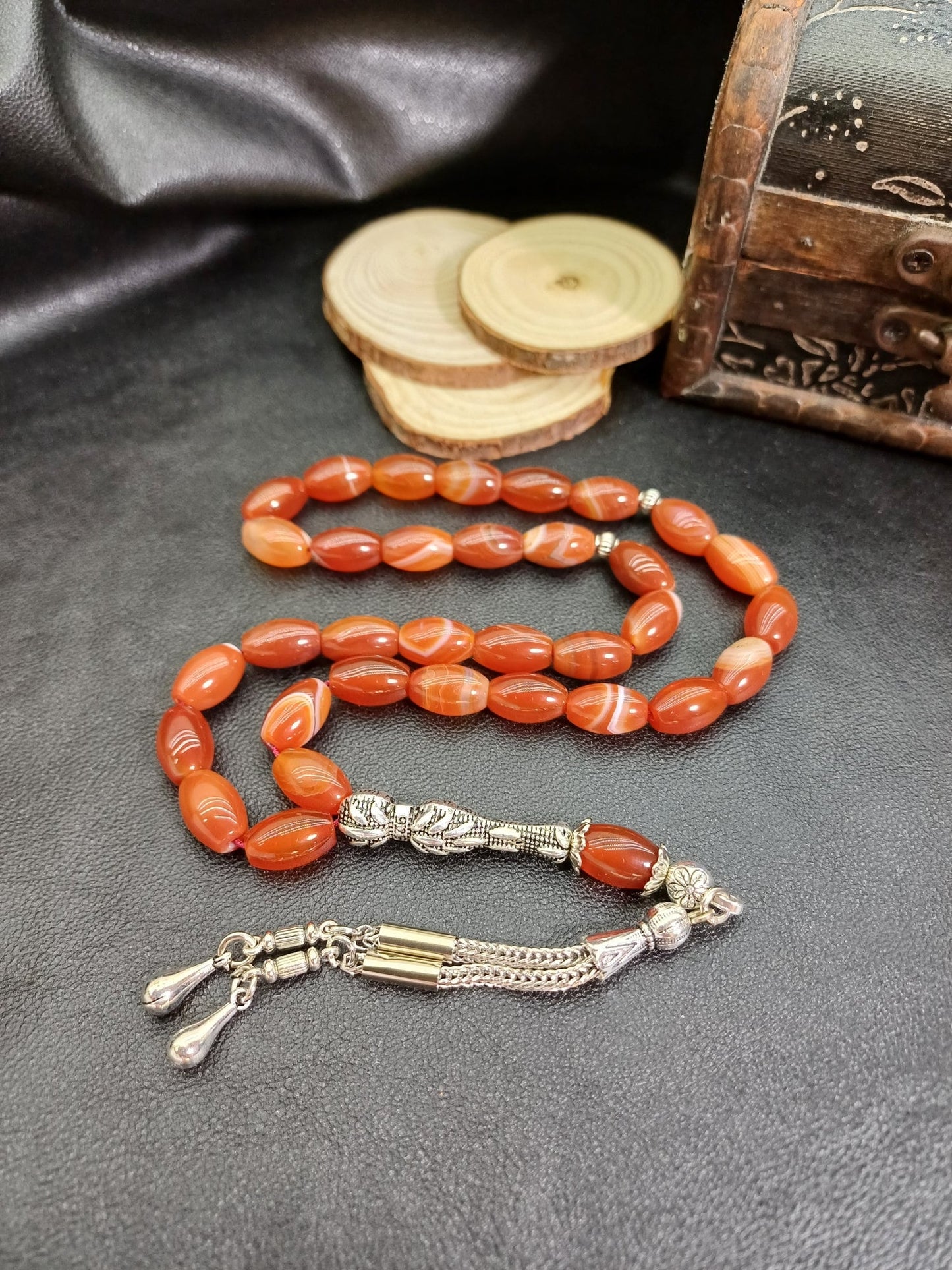 Arpa Kesim Yemen Akik Doğaltaş Tesbih