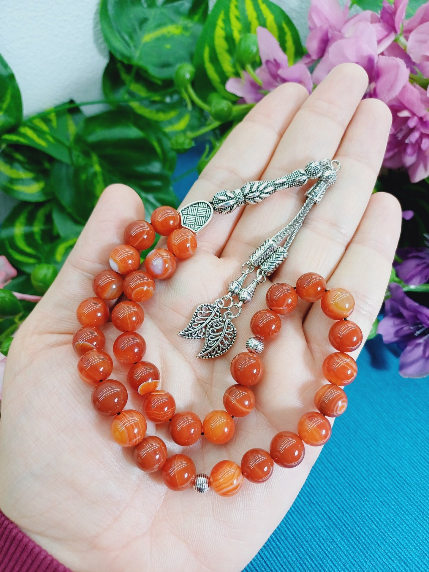 10 mm Yemen Akik Doğaltaş Tesbih