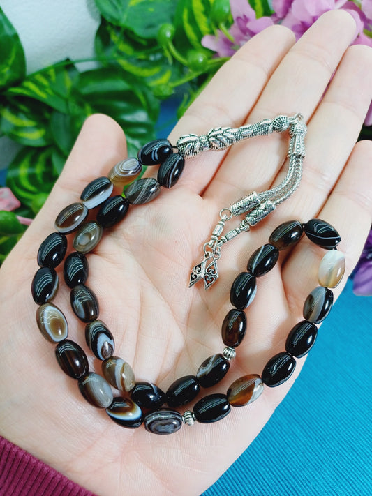 Arpa Kesim Süleyman Akik Doğaltaş Tesbih