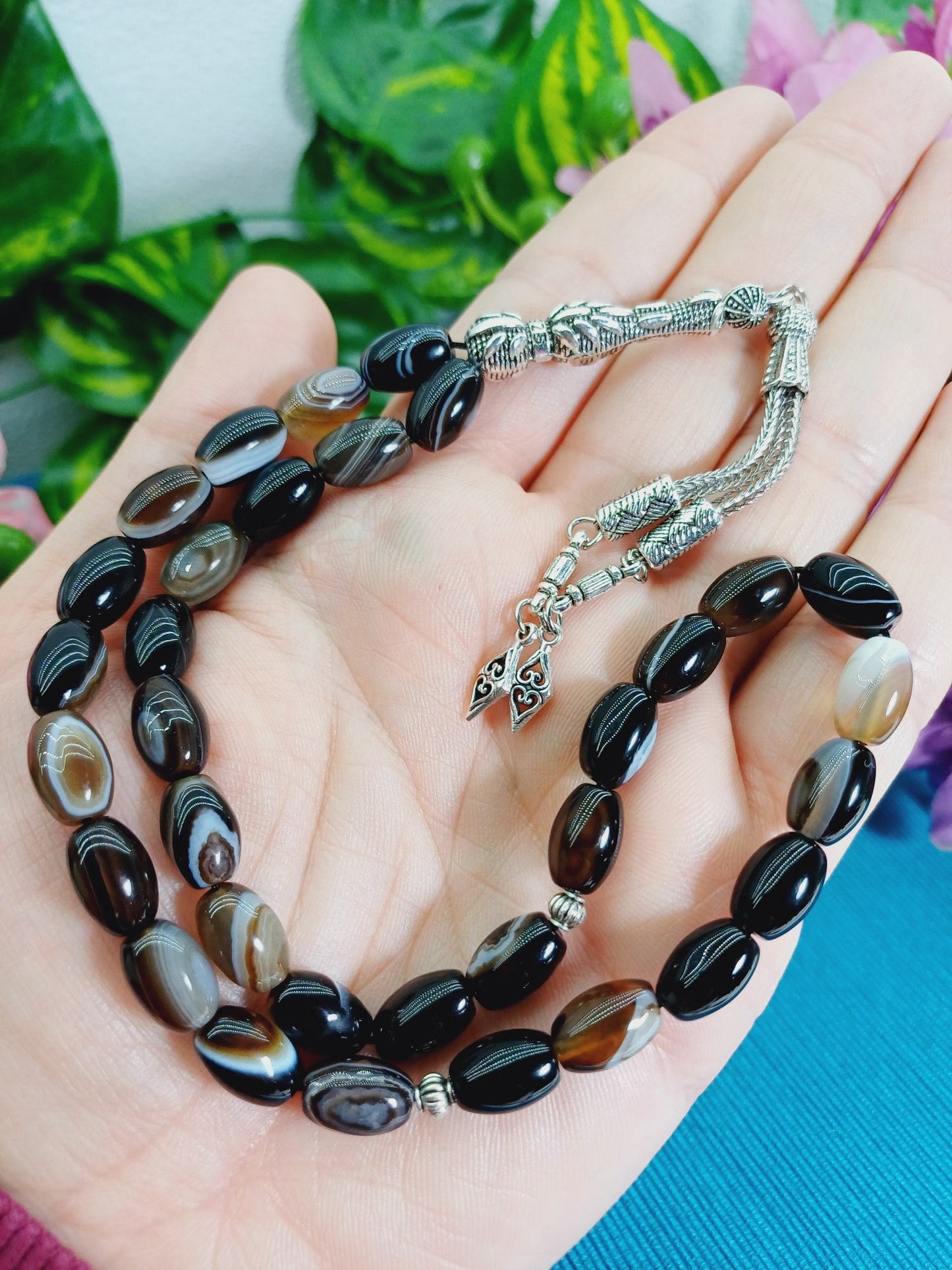 Arpa Kesim Süleyman Akik Doğaltaş Tesbih