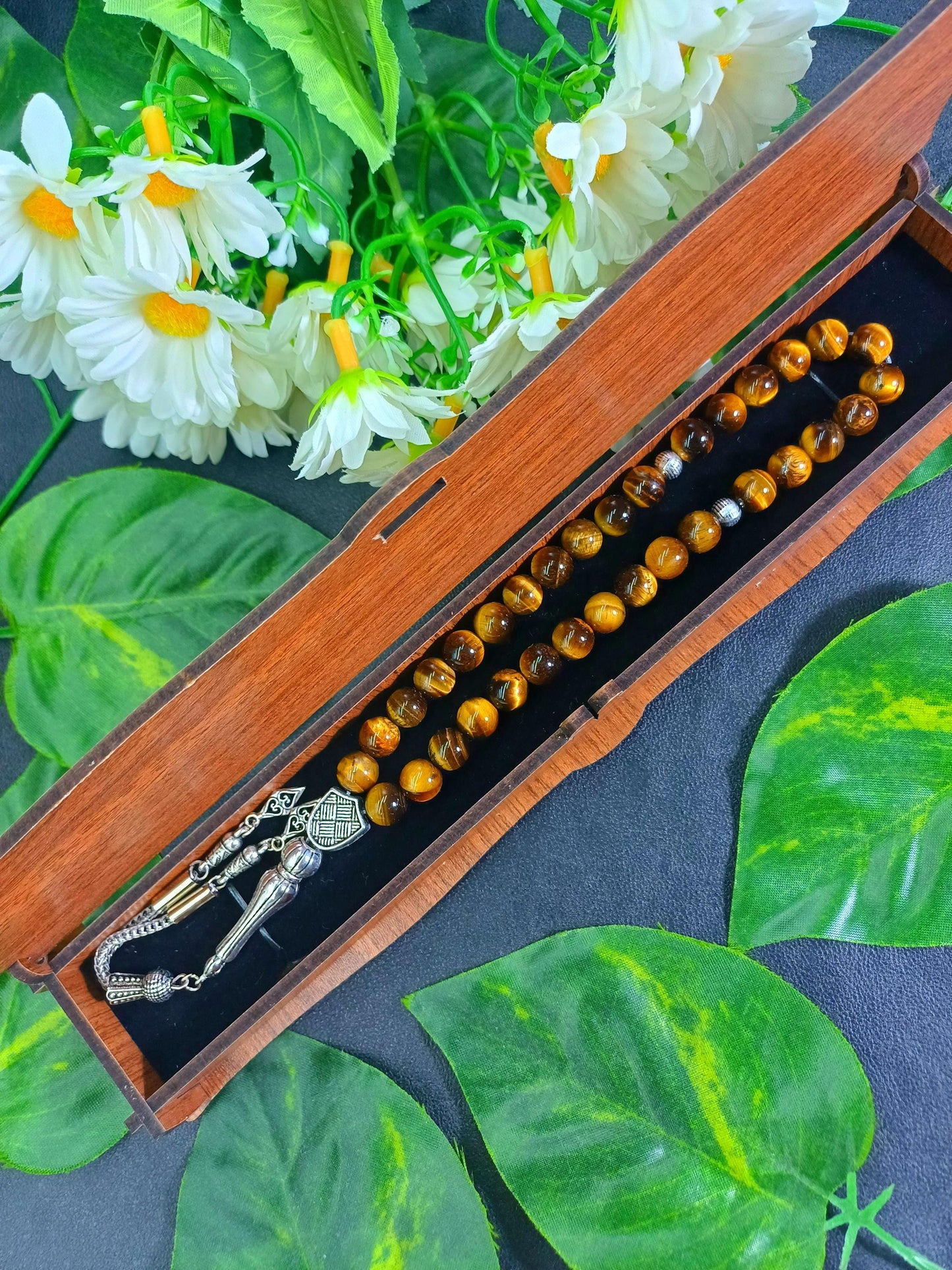 8 mm Kaplan Gözü Doğaltaş Tesbih