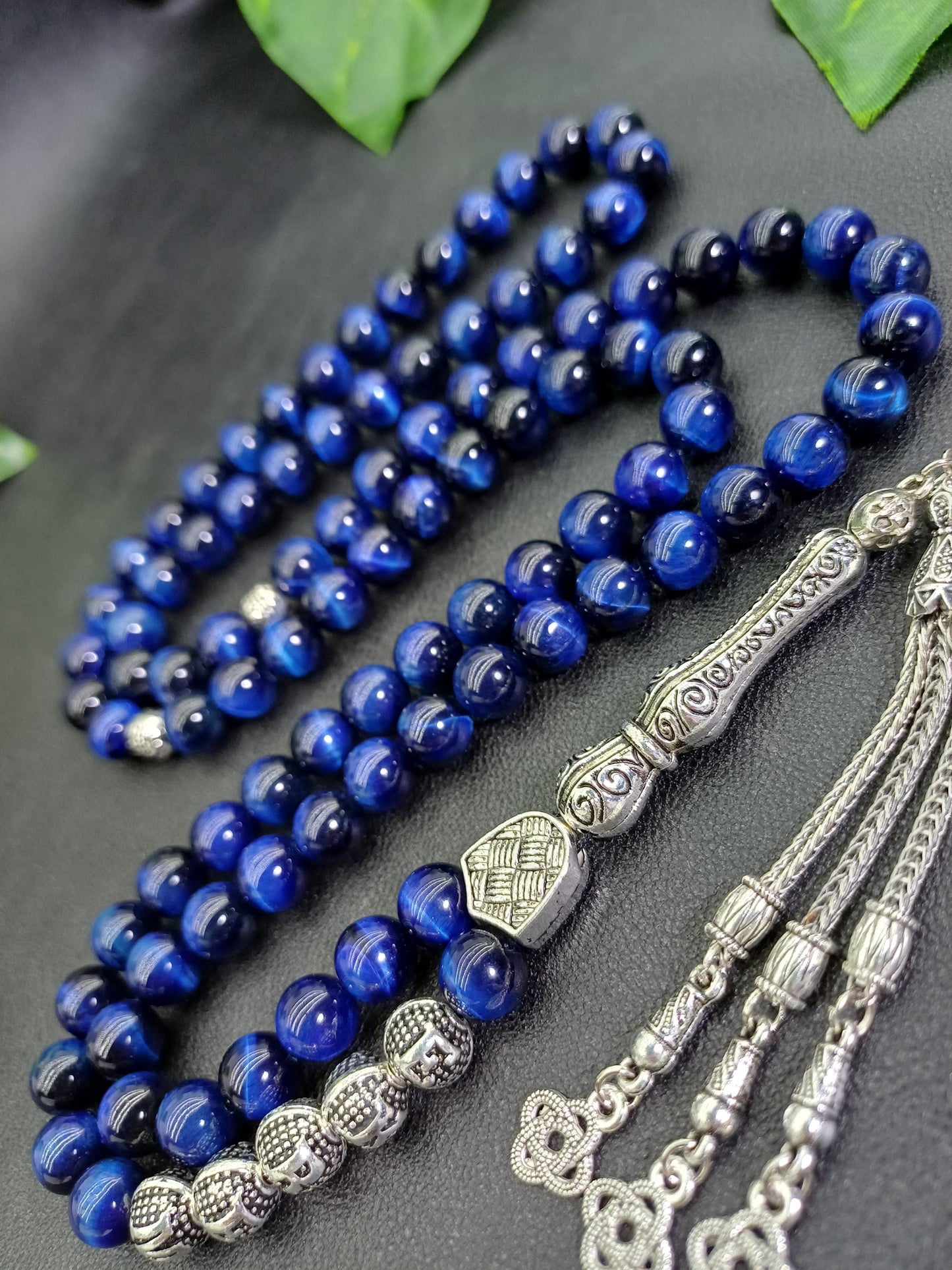 Kişiye Özel Gece Mavisi Kaplan Gözü Tesbih