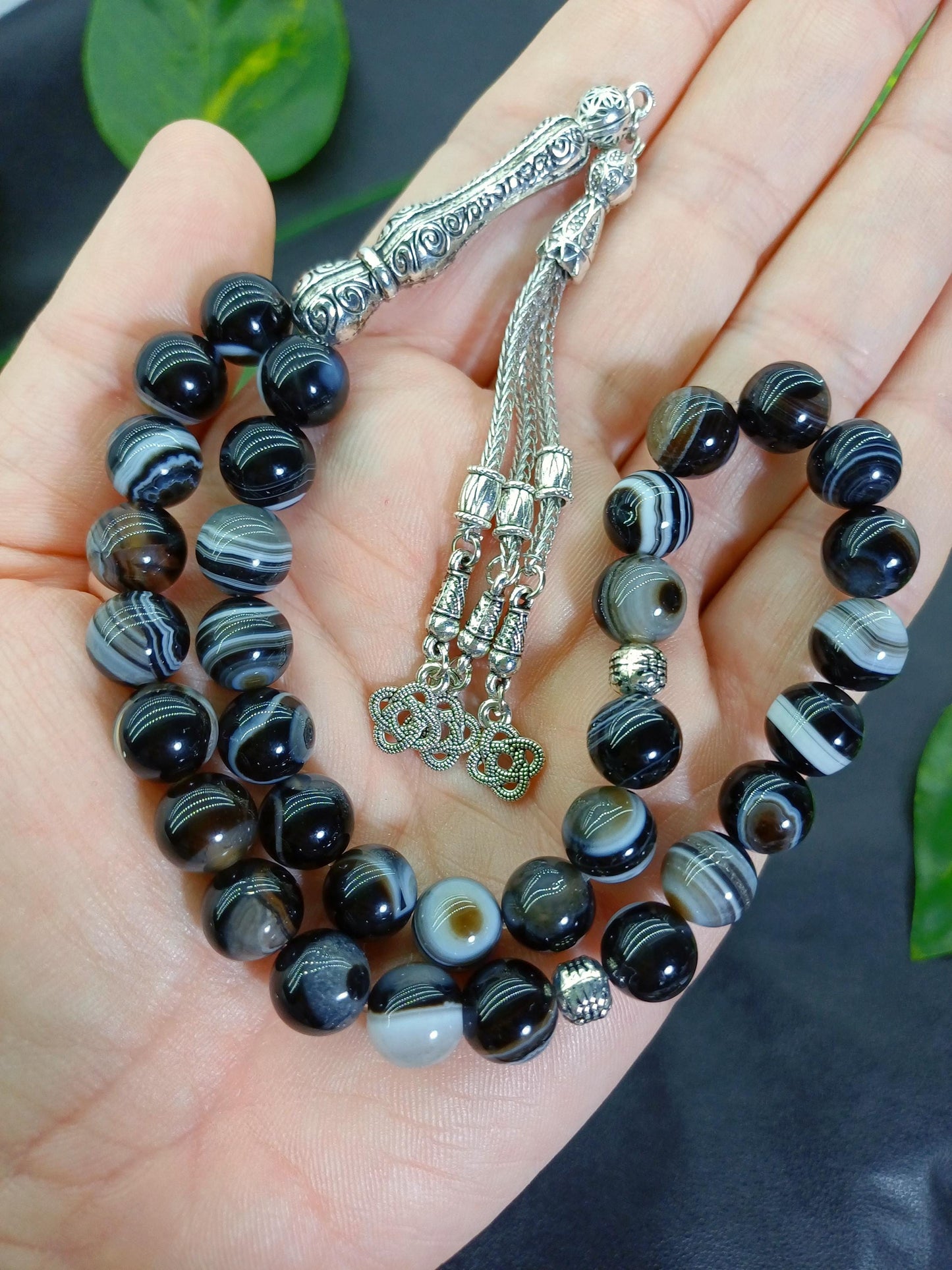 10 mm Süleyman Akik Doğaltaş Tesbih