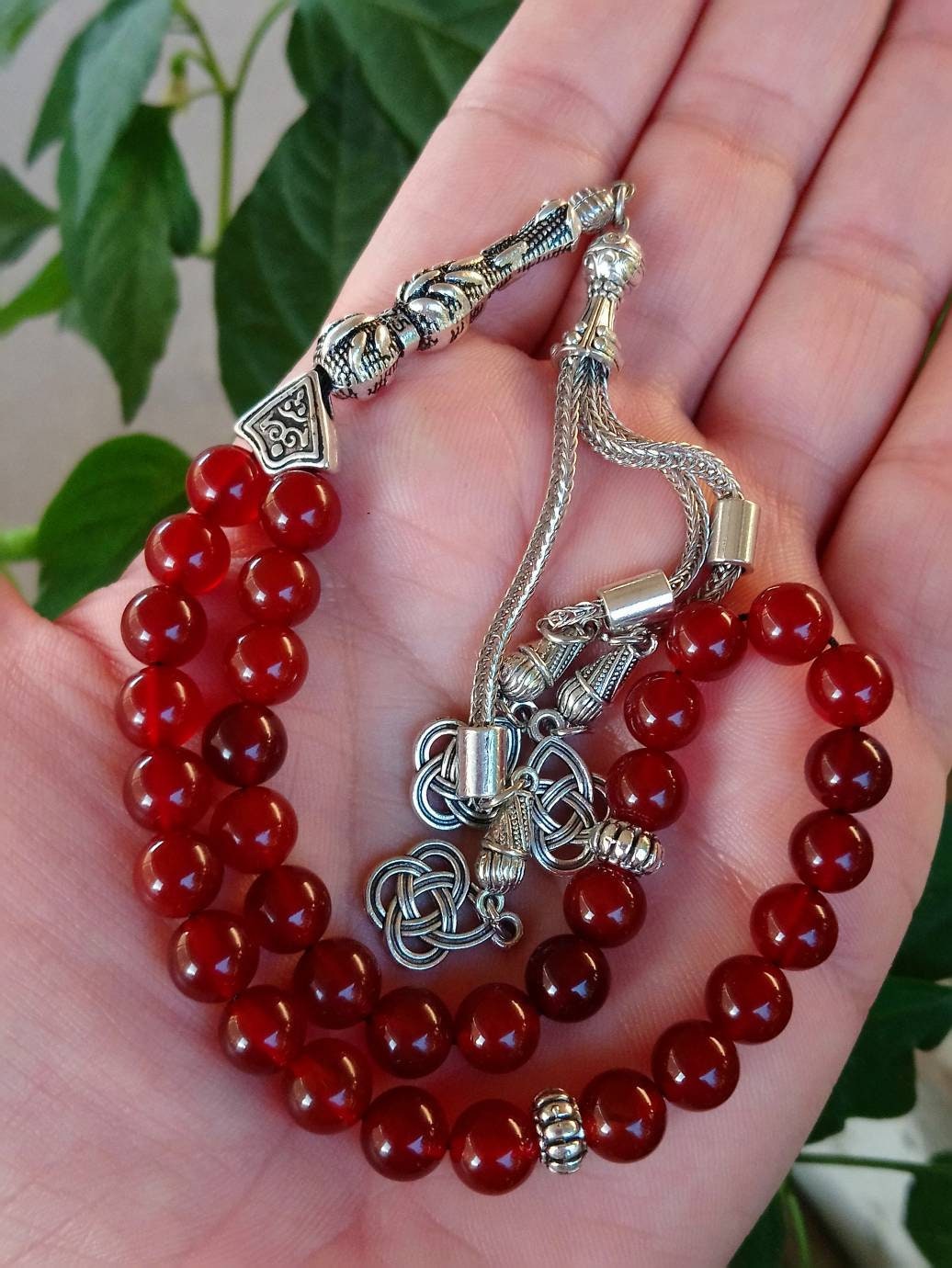 33 Boncuklu Karnelyan (Yemen Akik) Doğaltaş Tesbih