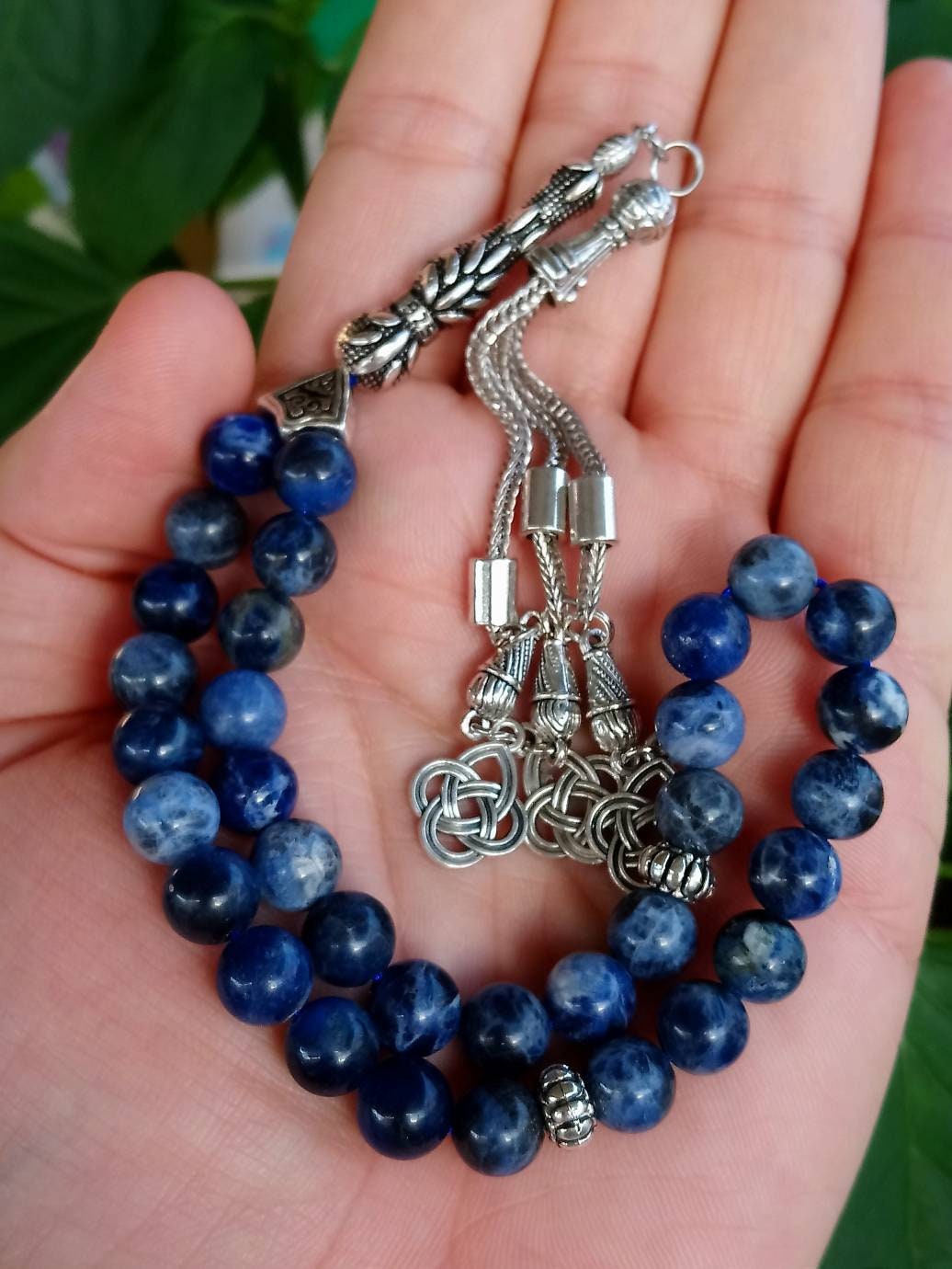 33 Boncuklu Sodalit Doğaltaş Tesbih