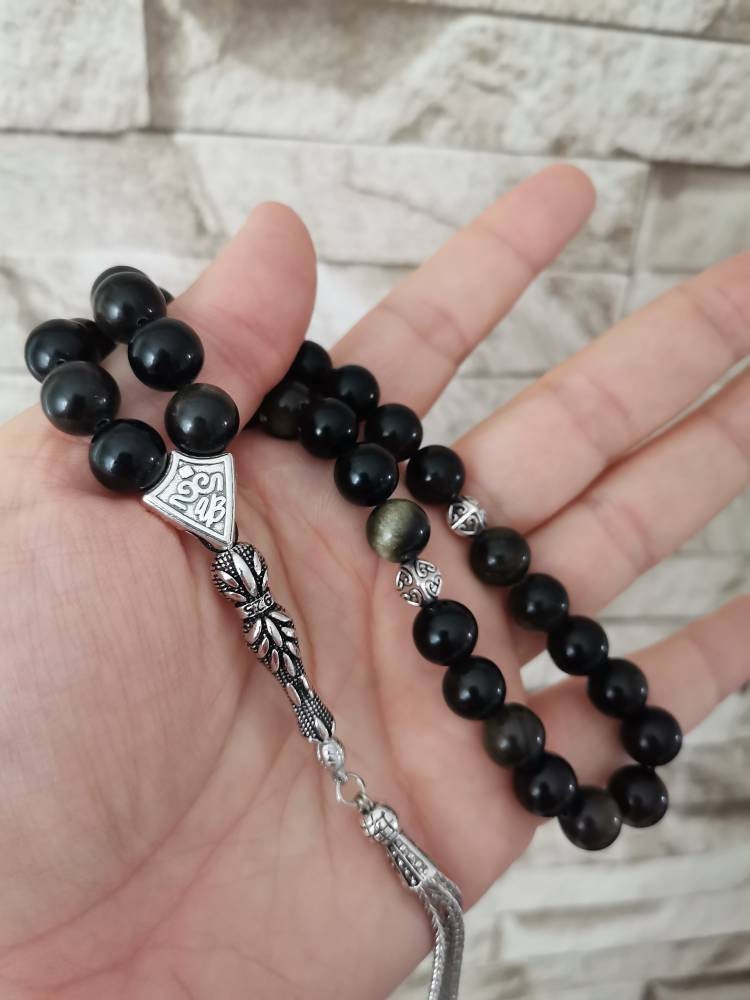 10 mm Golden Obsidiyen Doğaltaş Tesbih