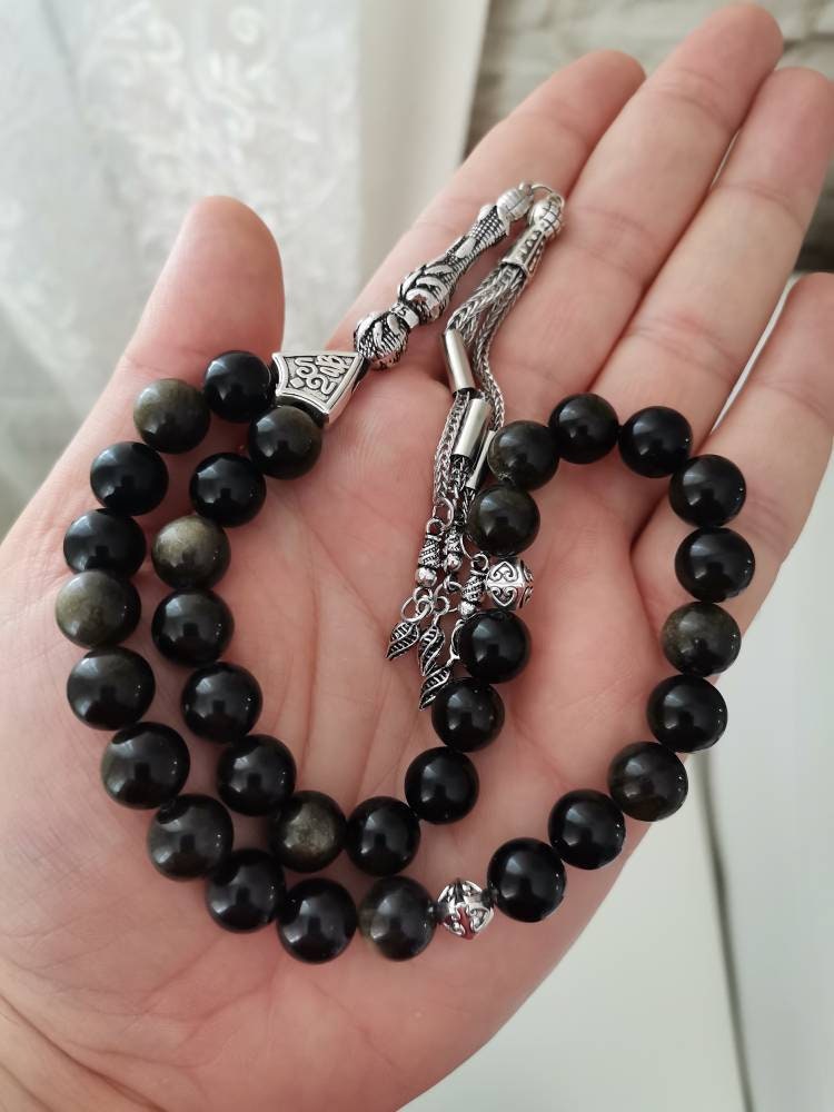 10 mm Golden Obsidiyen Doğaltaş Tesbih