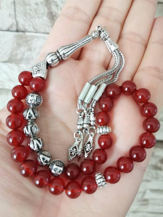 Kişiye Özel Karnelyan (Yemen Akik) Doğaltaş Tesbih