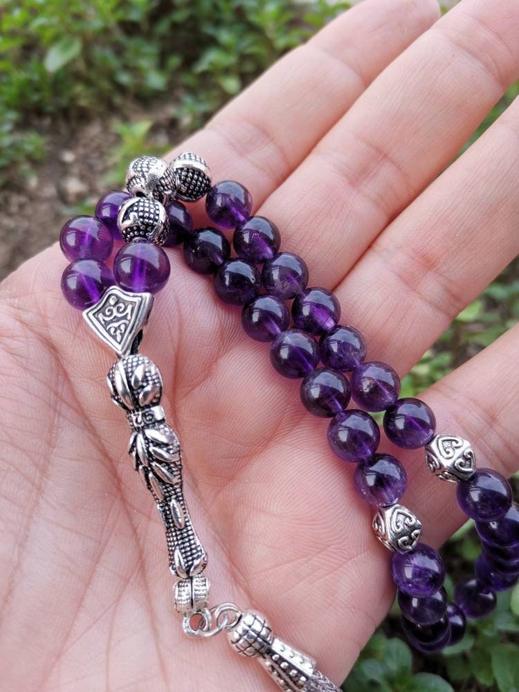 Kişiye Özel 33 Boncuklu Ametist Tesbih