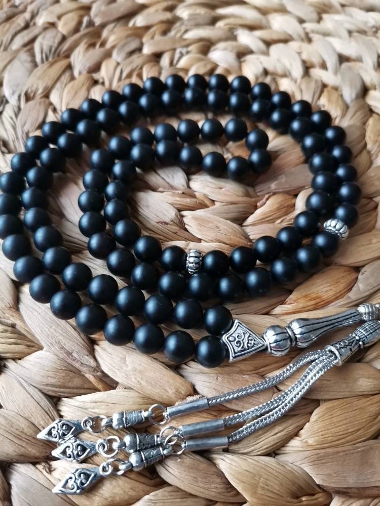 99 Boncuklu Mat Siyah Oniks Tesbih