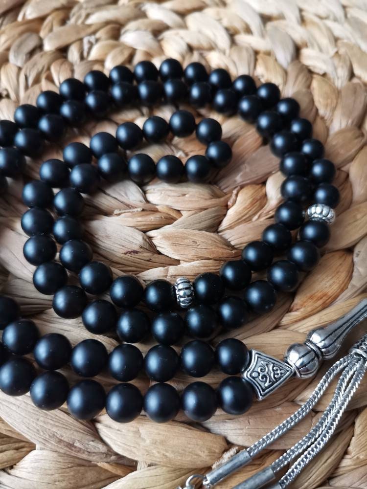 99 Boncuklu Mat Siyah Oniks Tesbih