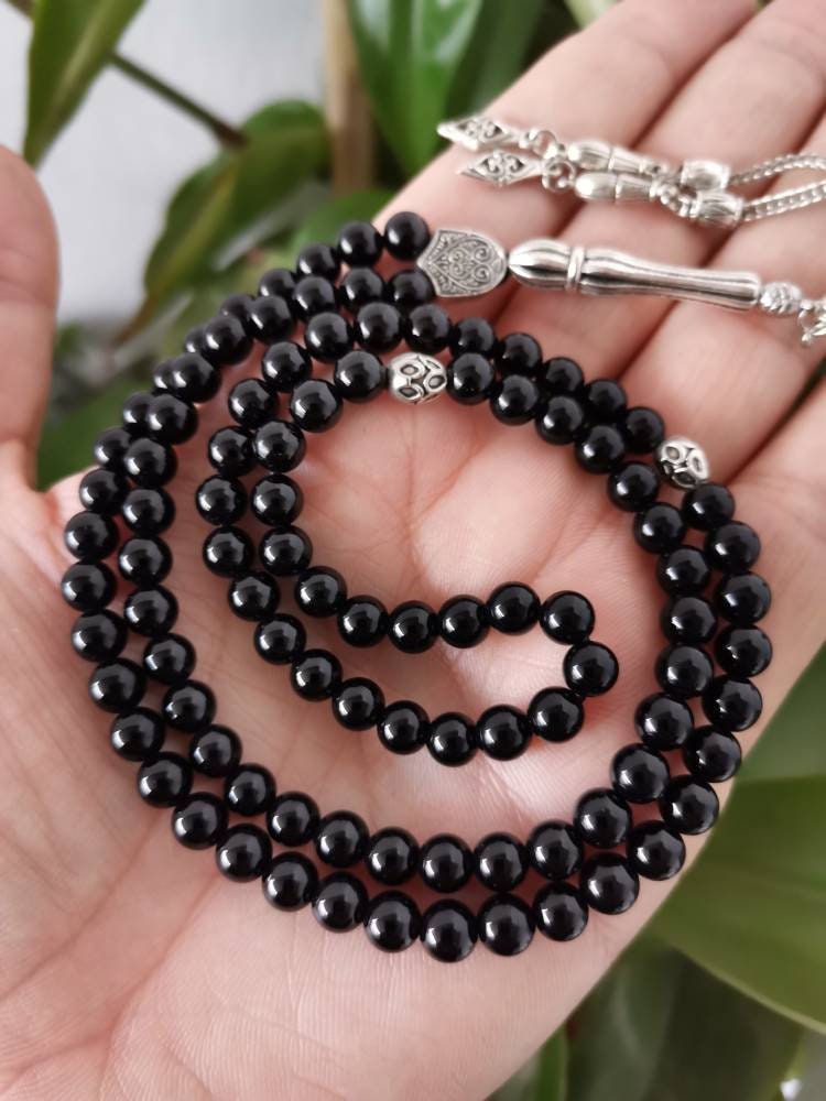 99 Boncuklu Siyah Oniks Doğaltaş Tesbih