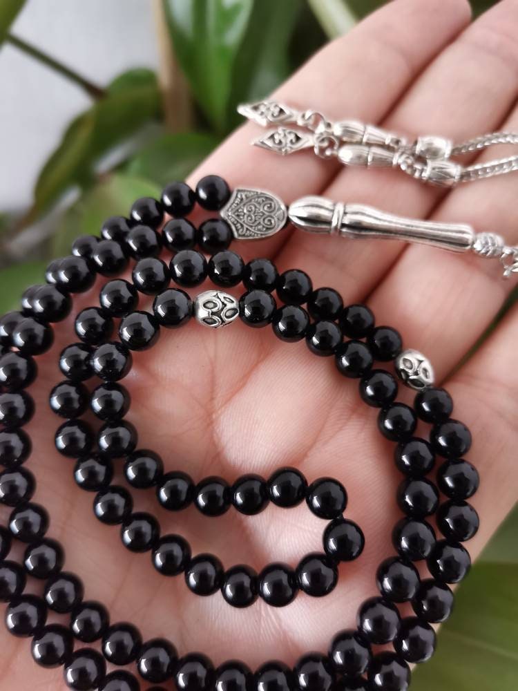 99 Boncuklu Siyah Oniks Doğaltaş Tesbih