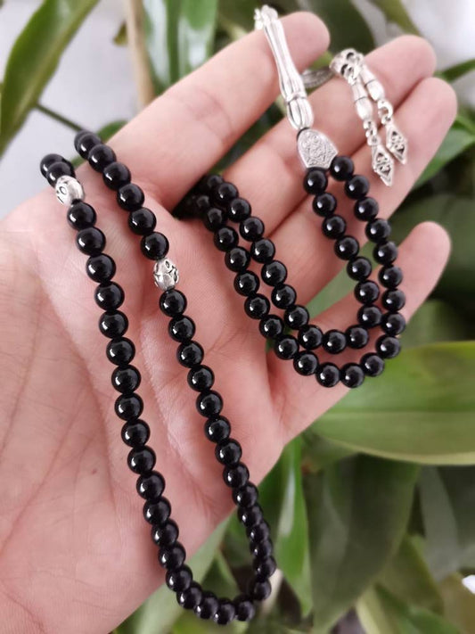 99 Boncuklu Siyah Oniks Doğaltaş Tesbih