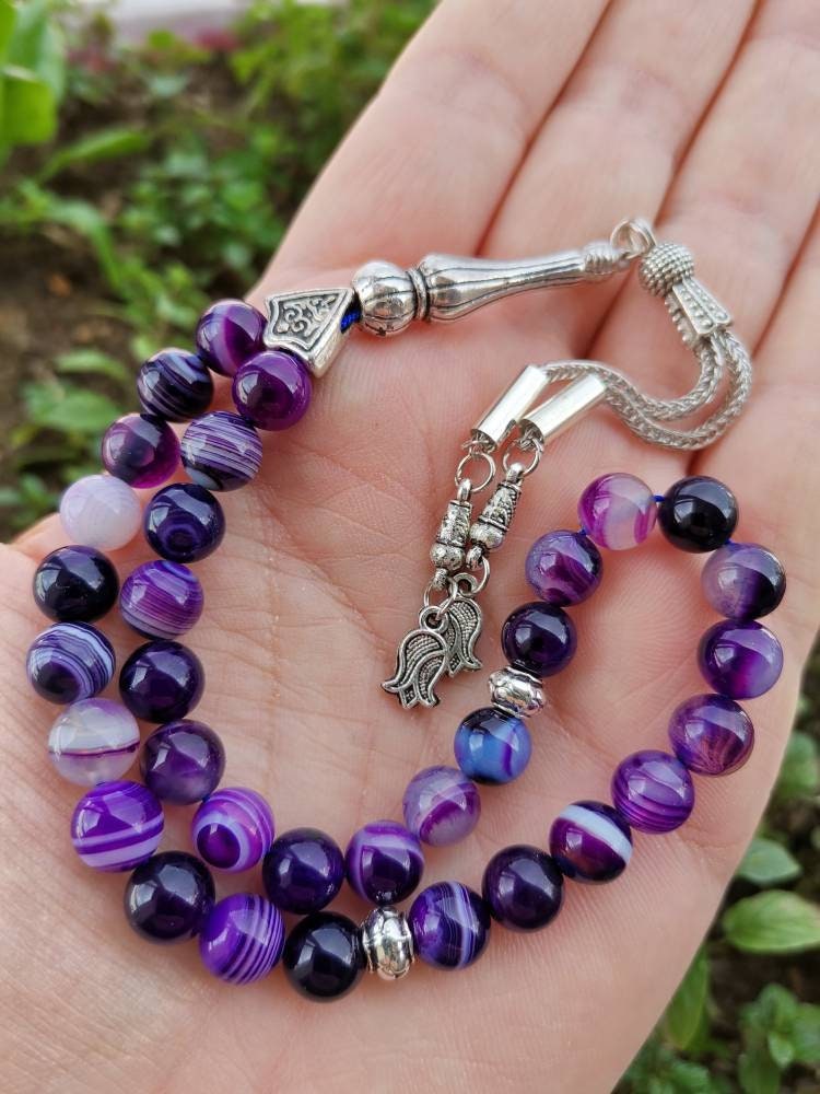 Madagaskar Mor Akik 8 mm Tesbih