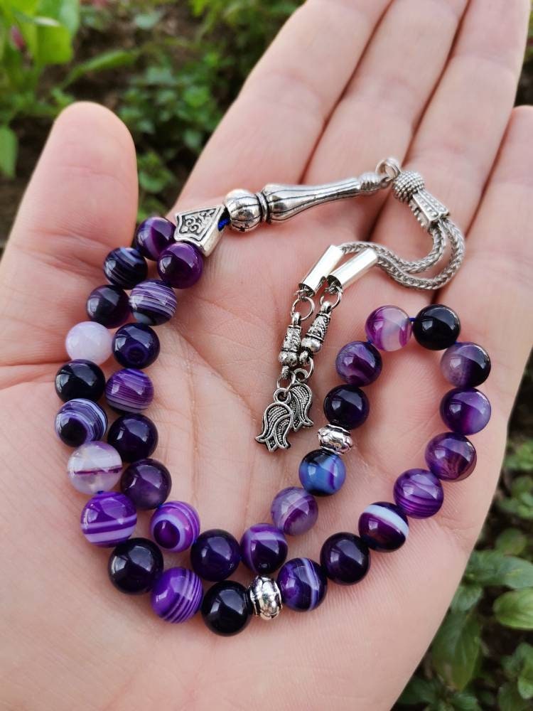 Madagaskar Mor Akik 8 mm Tesbih