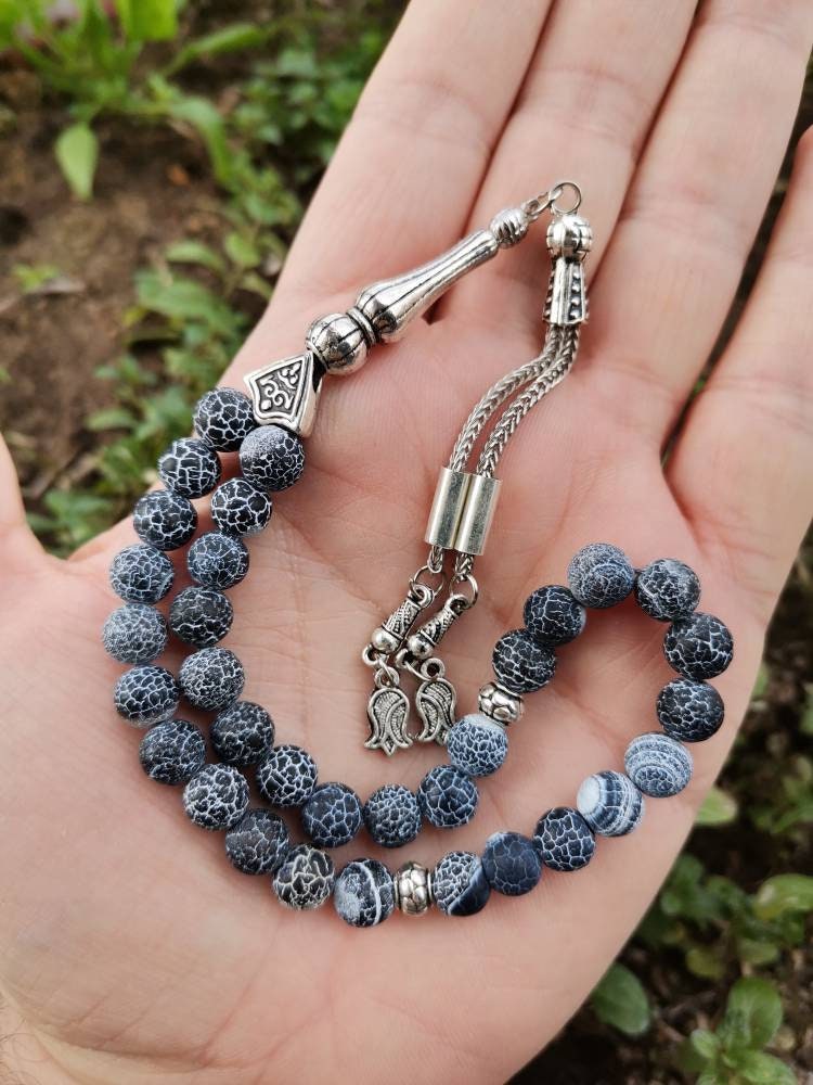 Damarlı Mat Akik Tesbih