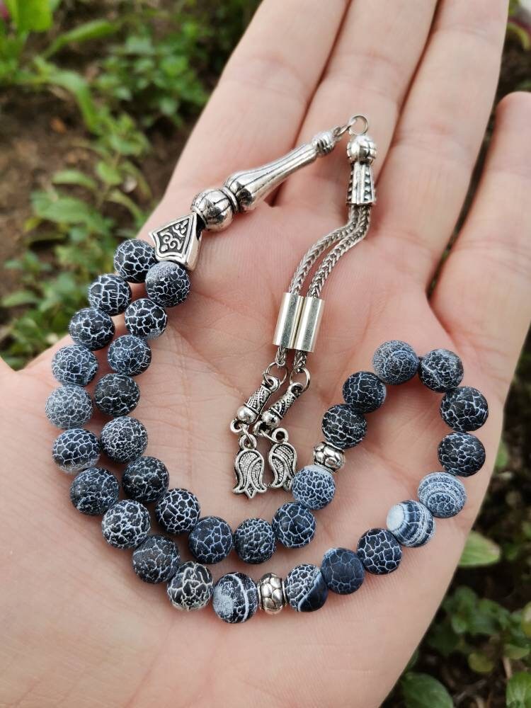 Damarlı Mat Akik Tesbih