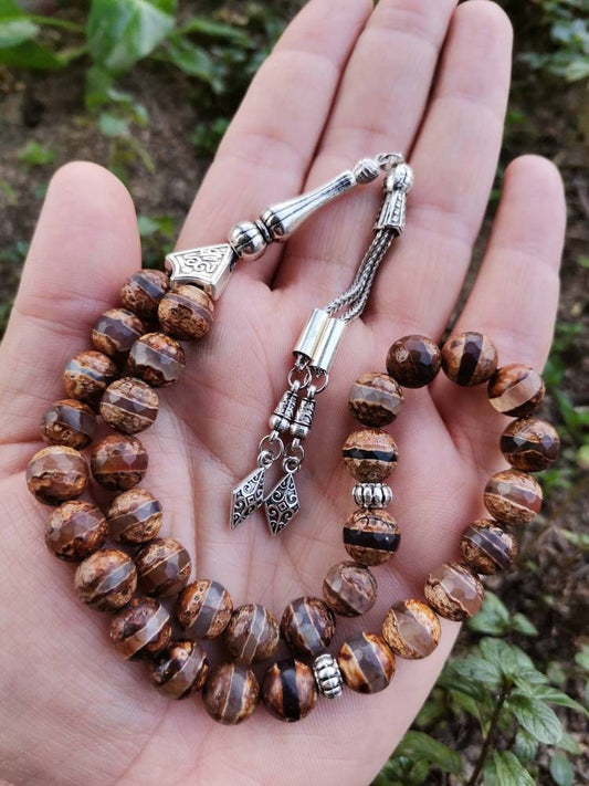 10 mm Tibet Akik Doğaltaş Tesbih