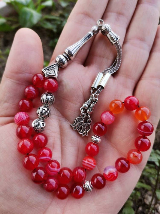 Kişiye Özel Madagaskar Kırmızı Akik Tesbih