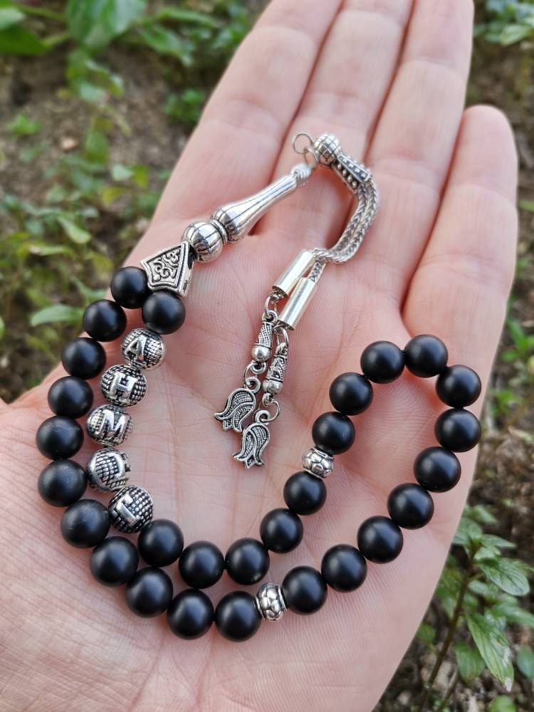 Kişiye Özel Mat Siyah Oniks Doğaltaş Tesbih