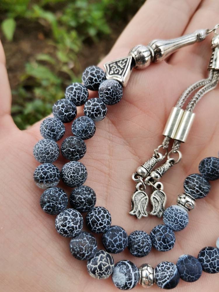 Damarlı Mat Akik Tesbih