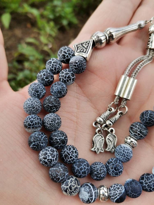 Damarlı Mat Akik Tesbih