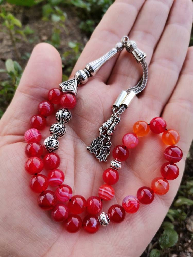 Kişiye Özel Madagaskar Kırmızı Akik Tesbih