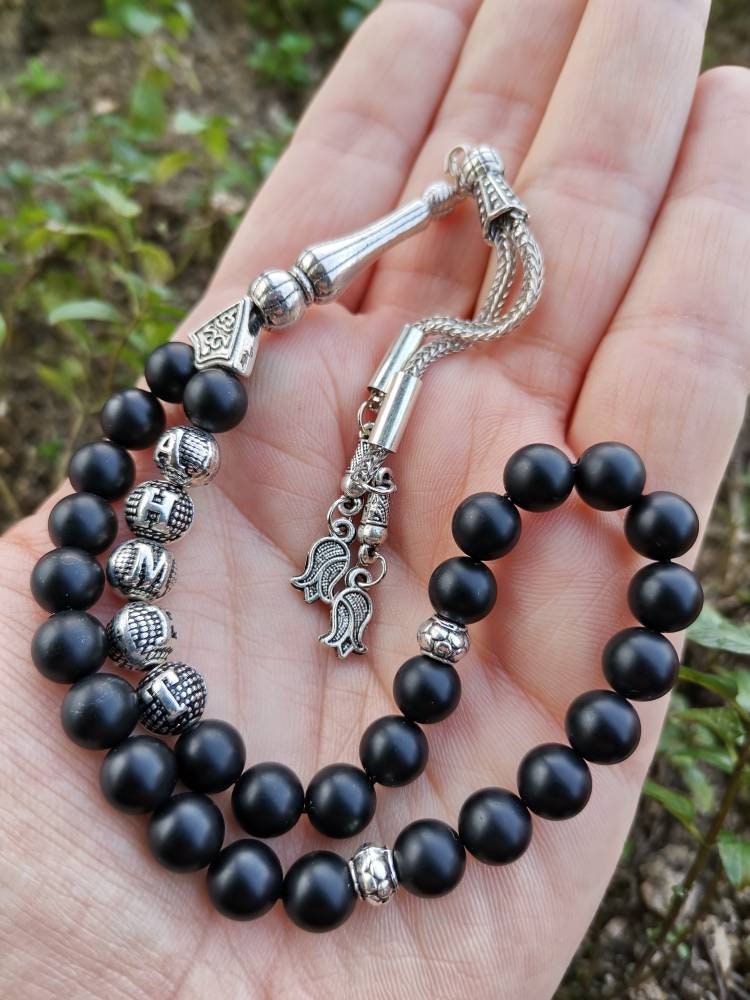 Kişiye Özel Mat Siyah Oniks Doğaltaş Tesbih