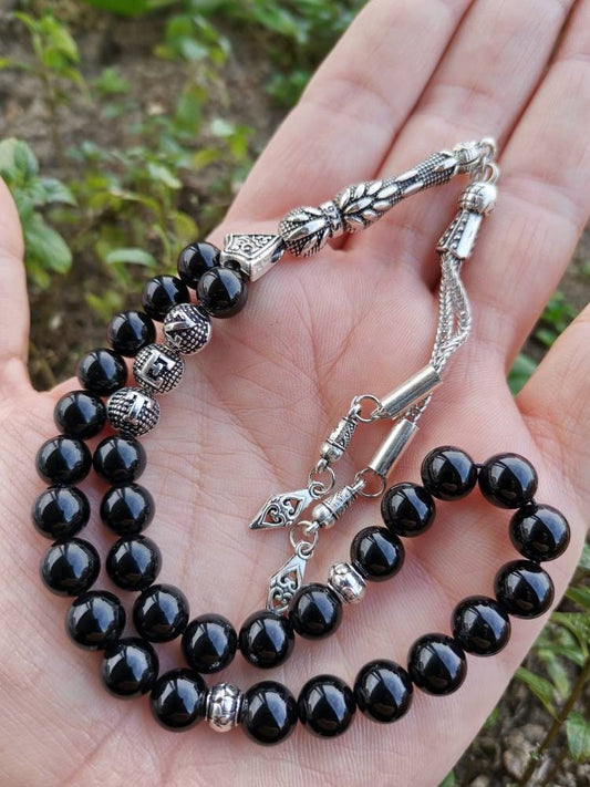 Kişiye Özel İsimli Siyah Oniks Tesbih