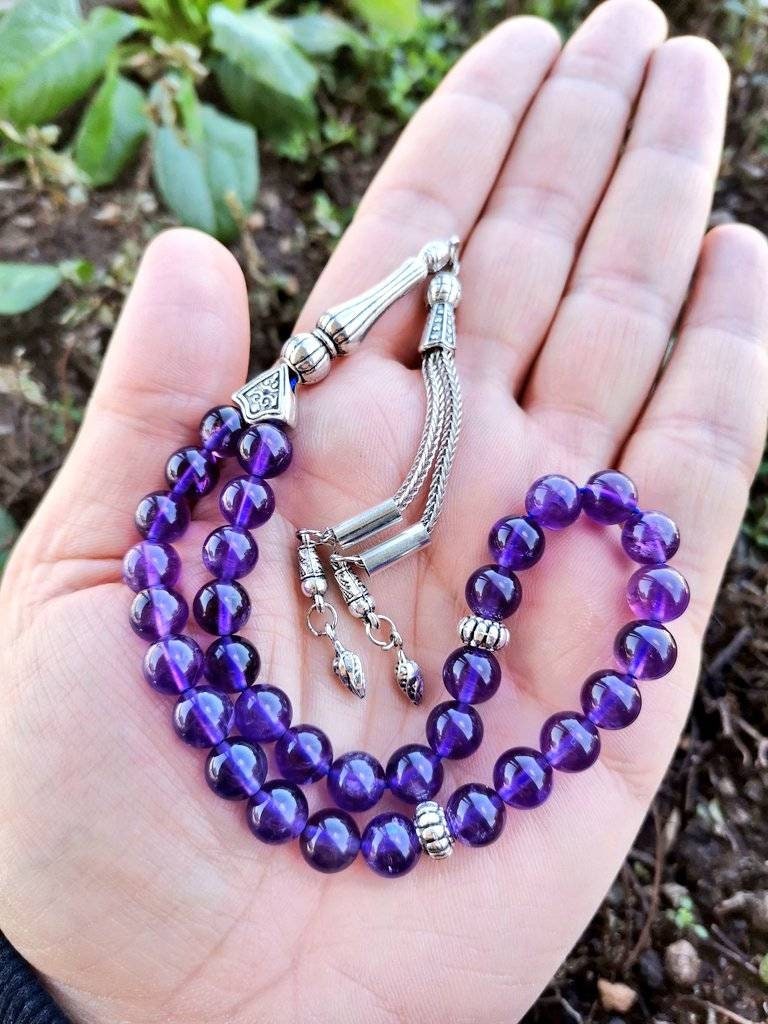 Ametist Doğaltaş Tesbih