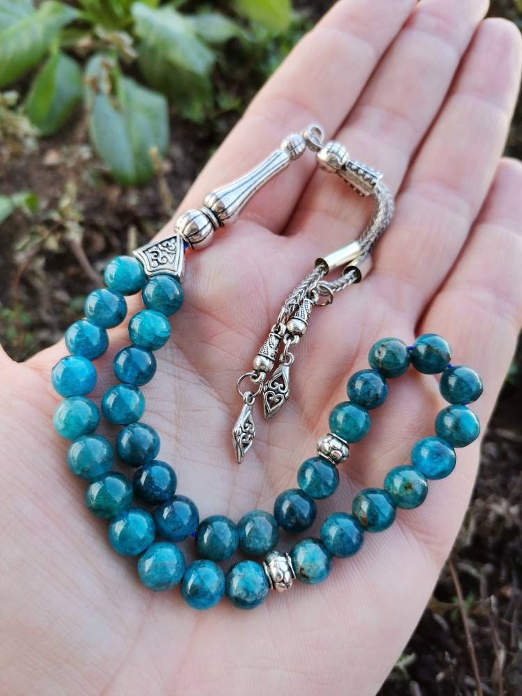 33 Boncuklu Mavi Apatit Tesbih