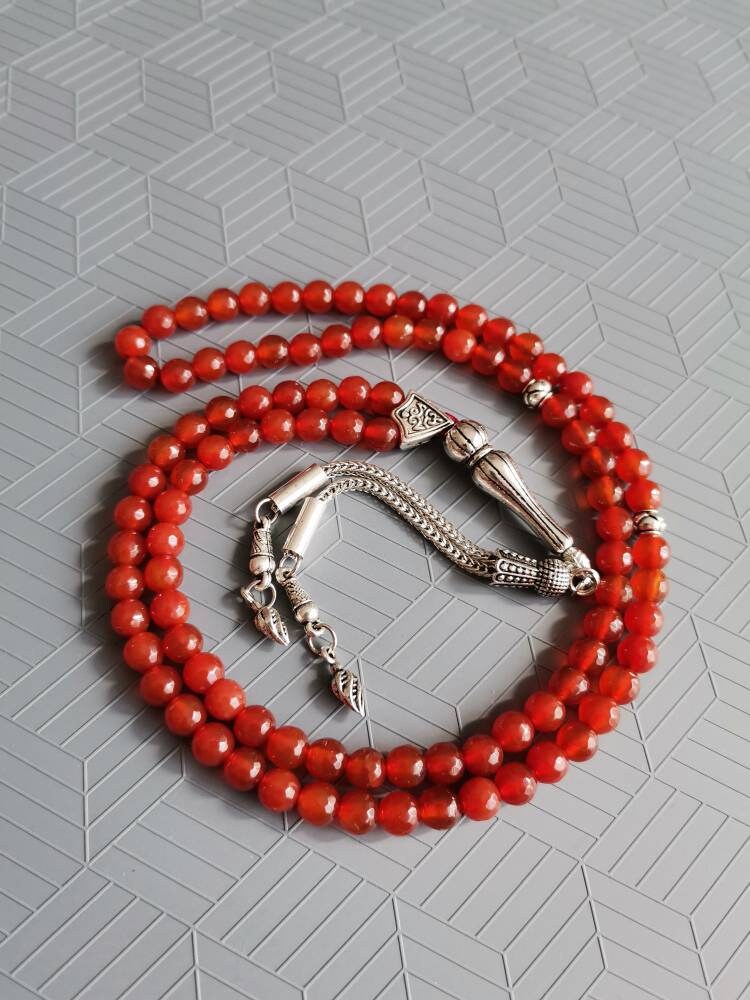 99 Boncuklu Kanelyan Akik Doğaltaş Tesbih