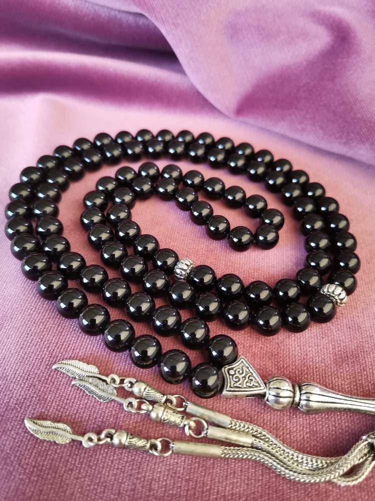 99 Boncuklu Siyah Oniks Doğaltaş Tesbih