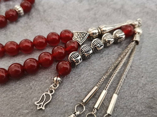 Kişiye Özel Karnelyan Akik Doğaltaş Tesbih