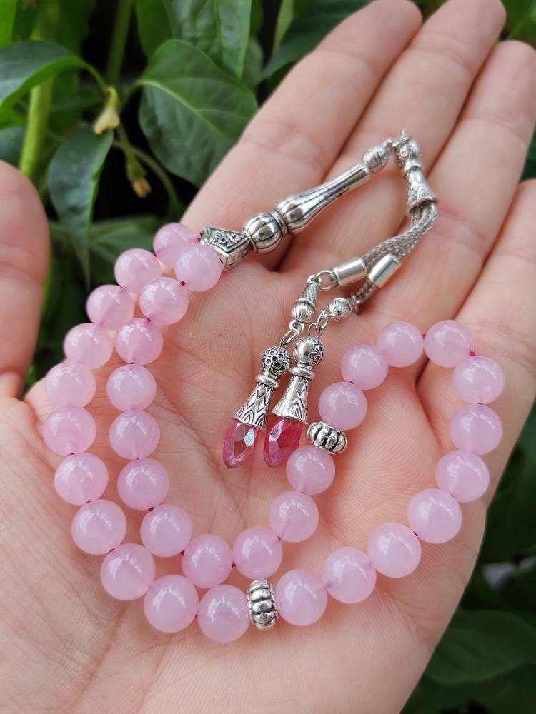 Pembe Kuvars Doğaltaş Tesbih